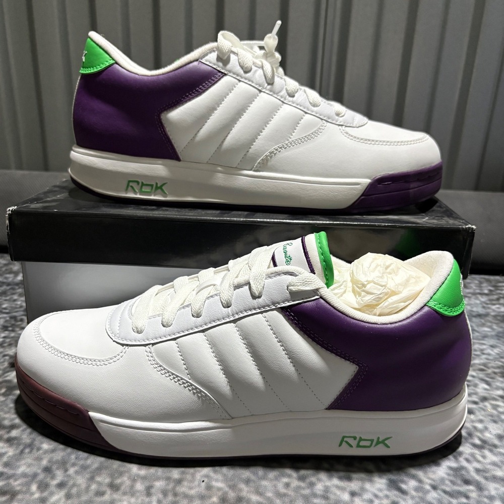 Vintage Reebok S. Carter Shoes Jay Z Size 9.5 Sneakers 2000s White Purple Green‎